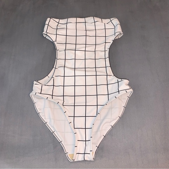 COPY - American Apparel Swim Grid monokini One-piece Bodysuit - Picture 3 of 14